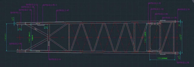 Коренная секция стрелы 170100050 для гусеничного крана XCMG QUY55 | Фото 3 из 4