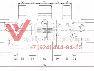 Башмак (трак) гусеницы гусеничного крана HITACHI SCX400 с пальцами